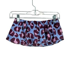 LOVERS + FRIENDS womens size XS blue stain animal print flounce bandeau crop top